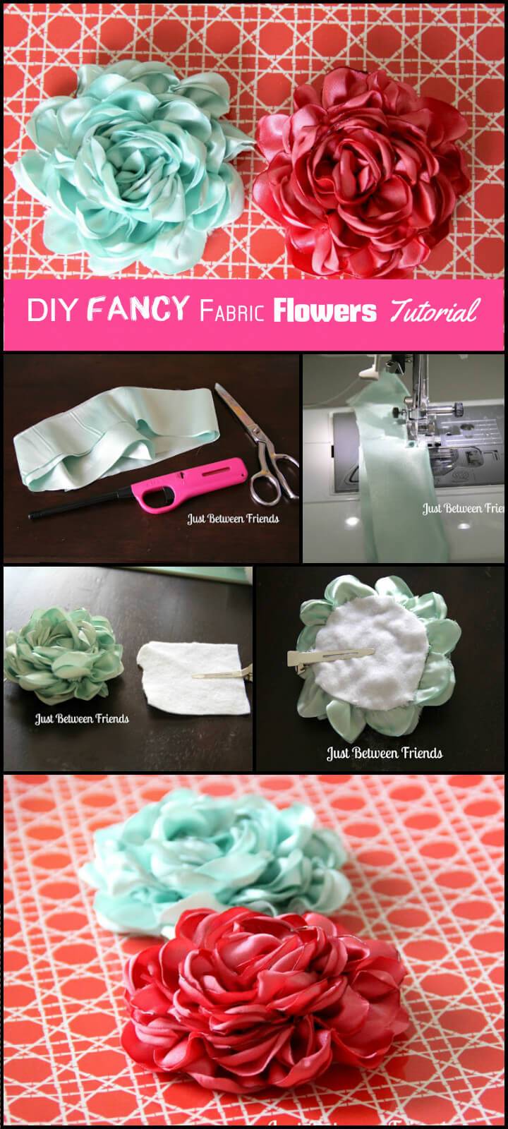 DIY fancy fabric flowers tutorial